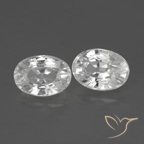 2.82 ctw White Zircon Stones, Natural Zircon in Oval Facet Shape for Sale