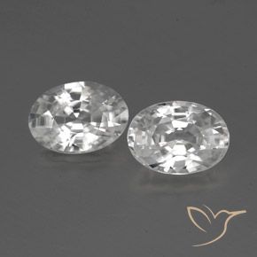 2.39ctw Natural White Zircon, Oval, VVS-VS