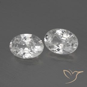 2.39 ctw White Zircon Stones, Natural Zircon in Oval Facet Shape for Sale