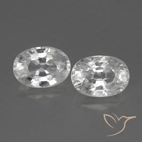 2.86 ct White Zircon, 7.2 x 5.1 mm Oval Cut From Cambodia, Photo A