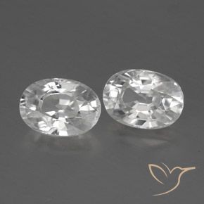 2.86 ctw White Zircon Stones, Natural Zircon in Oval Facet Shape for Sale