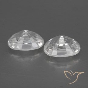 Zircon Gemstones in 7 x 5 mm (calibrated) Size for Sale, Zircon Stones in White Color