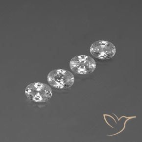 5.39 ctw White Zircon Stones, Natural Zircon in Oval Facet Shape for Sale
