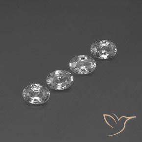 5.16 ctw White Zircon Stones, Natural Zircon in Oval Facet Shape for Sale