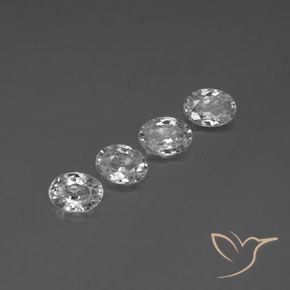 4.75 ctw White Zircon Stones, Natural Zircon in Oval Facet Shape for Sale