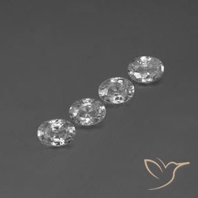 5.07 ctw White Zircon Stones, Natural Zircon in Oval Facet Shape for Sale