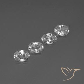 4.89 ctw White Zircon Stones, Natural Zircon in Oval Facet Shape for Sale