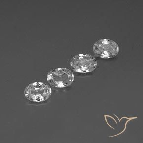 4.68 ctw White Zircon Stones, Natural Zircon in Oval Facet Shape for Sale