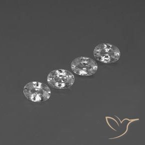 4.61 ctw White Zircon Stones, Natural Zircon in Oval Facet Shape for Sale
