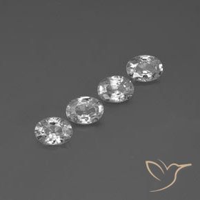 4.79 ctw White Zircon Stones, Natural Zircon in Oval Facet Shape for Sale