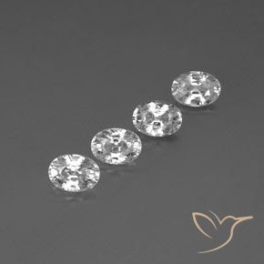 5.45 ctw White Zircon Stones, Natural Zircon in Oval Facet Shape for Sale