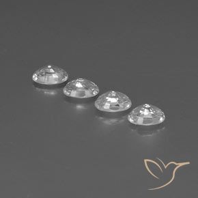 Zircon Gemstones in 7 x 5 mm (calibrated) Size for Sale, Zircon Stones in Clear White Color