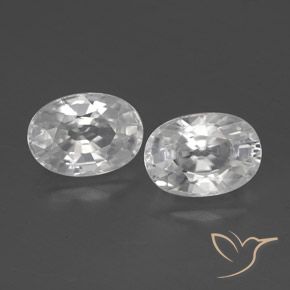 3.03ctw Natural White Zircon, Oval, VVS-VS