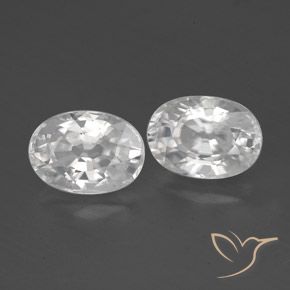 3.03 ctw White Zircon Stones, Natural Zircon in Oval Facet Shape for Sale