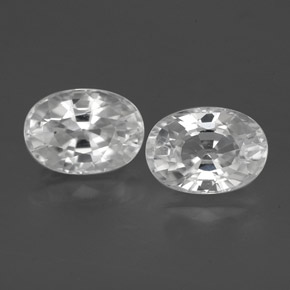 Белый Циркон Камень - 1.5ct Фасетный Овал (ID: 356495)