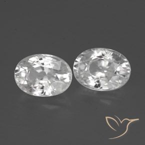 2.69 ctw White Zircon Stones, Natural Zircon in Oval Facet Shape for Sale