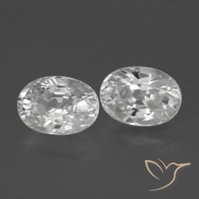 3.07 ctw White Zircon Stones, Natural Zircon in Oval Facet Shape for Sale