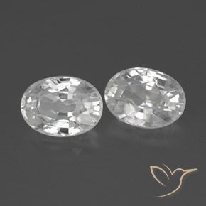 2.80 ctw White Zircon Stones, Natural Zircon in Oval Facet Shape for Sale