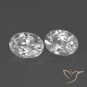 2.73 ctw White Zircon Stones, Natural Zircon in Oval Facet Shape for Sale