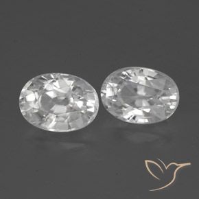 2.90 ctw White Zircon Stones, Natural Zircon in Oval Facet Shape for Sale