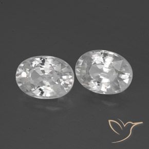 2.68 ctw White Zircon Stones, Natural Zircon in Oval Facet Shape for Sale