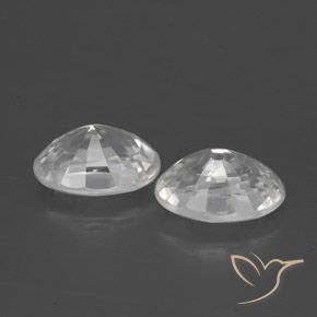 Zircon Gemstones in 7 x 5 mm (calibrated) Size for Sale, Zircon Stones in White Color