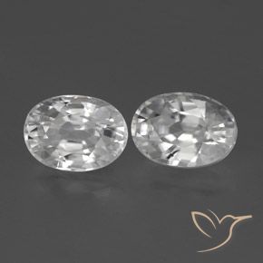 2.84 ctw White Zircon Stones, Natural Zircon in Oval Facet Shape for Sale