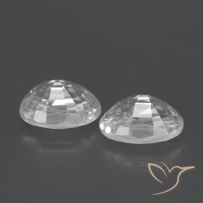 Zircon Gemstones in 7 x 5 mm (calibrated) Size for Sale, Zircon Stones in White Color