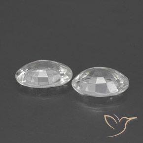 Zircon Gemstones in 7 x 5 mm (calibrated) Size for Sale, Zircon Stones in White Color