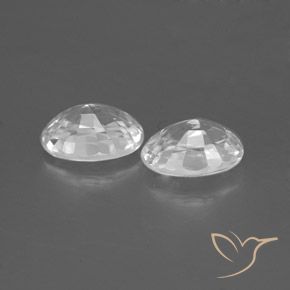 Zircon Gemstones in 7 x 5 mm (calibrated) Size for Sale, Zircon Stones in White Color
