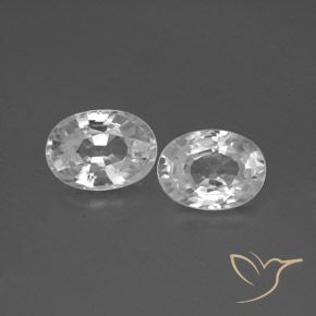 2.45 ct White Zircon, 7.2 x 5.2 mm Oval Cut From Cambodia, Photo A