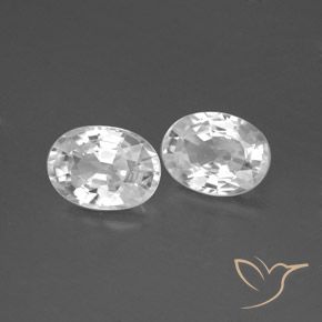 2.45 ctw White Zircon Stones, Natural Zircon in Oval Facet Shape for Sale