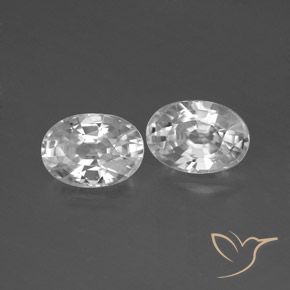 2.76 ctw White Zircon Stones, Natural Zircon in Oval Facet Shape for Sale