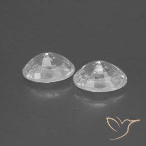 Zircon Gemstones in 7 x 5 mm (calibrated) Size for Sale, Zircon Stones in Clear White Color