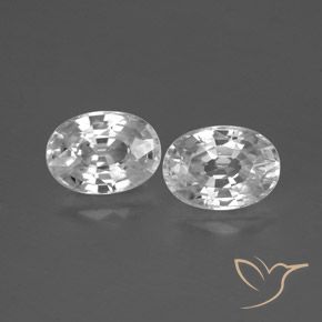 2.78ctw Natural White Zircon, Oval, VVS