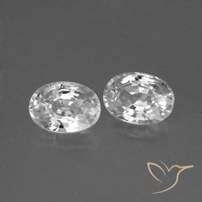 2.78 ctw White Zircon Stones, Natural Zircon in Oval Facet Shape for Sale