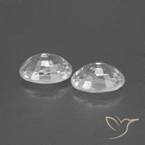 Zircon Gemstones in 7 x 5 mm (calibrated) Size for Sale, Zircon Stones in White Color
