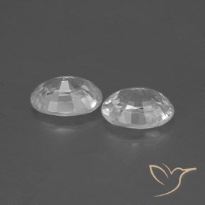 Zircon Gemstones in 7 x 5 mm (calibrated) Size for Sale, Zircon Stones in White Color