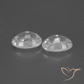 Zircon Gemstones in 7 x 5 mm (calibrated) Size for Sale, Zircon Stones in White Color