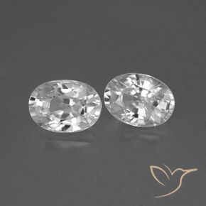 2.68 ctw White Zircon Stones, Natural Zircon in Oval Facet Shape for Sale