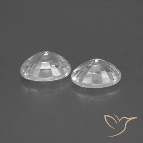 Zircon Gemstones in 7 x 5 mm (calibrated) Size for Sale, Zircon Stones in Clear White Color