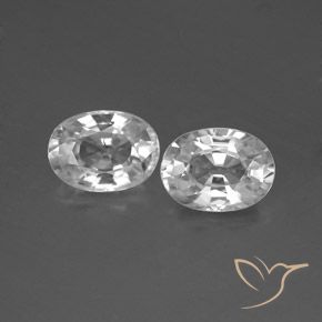 2.59 ct White Zircon, 7.2 x 5.3 mm Oval Cut From Cambodia, Photo A