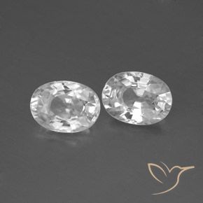 2.59 ctw White Zircon Stones, Natural Zircon in Oval Facet Shape for Sale