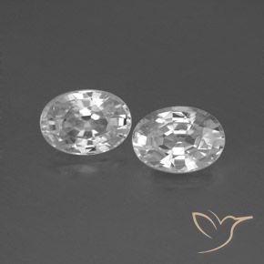 2.57 ct White Zircon, 7.1 x 5.2 mm Oval Cut From Cambodia, Photo A