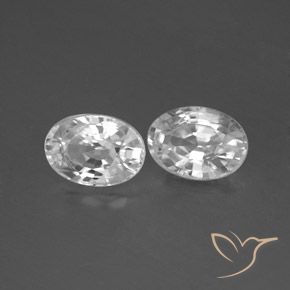 2.57 ctw White Zircon Stones, Natural Zircon in Oval Facet Shape for Sale