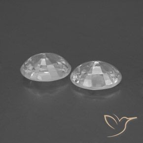 Zircon Gemstones in 7 x 5 mm (calibrated) Size for Sale, Zircon Stones in White Color