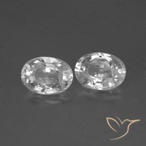 2.69 ctw White Zircon Stones, Natural Zircon in Oval Facet Shape for Sale