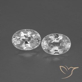 2.85ctw Natural White Zircon, Oval, VVS-VS