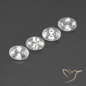 5.46 ctw White Zircon Stones, Natural Zircon in Oval Facet Shape for Sale