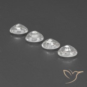 Zircon Gemstones in 7 x 5 mm (calibrated) Size for Sale, Zircon Stones in White Color
